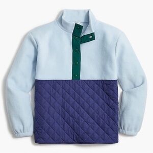 Like New - J. Crew Quilted Sherpa Half Zip Sweater - size XS